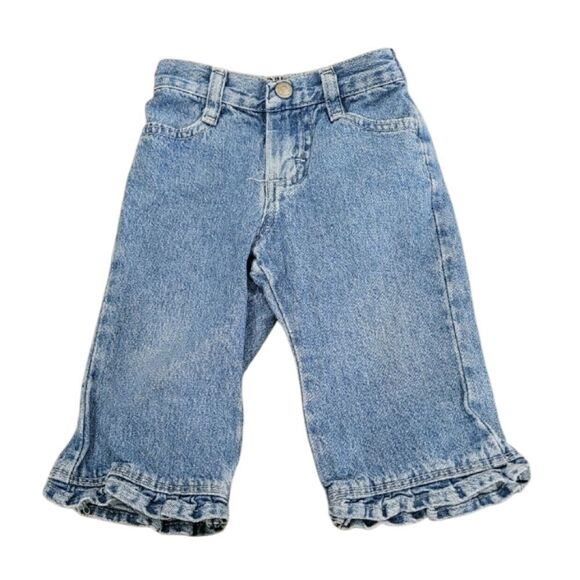 Jeans with ruffle hemline - Picture 1 of 3
